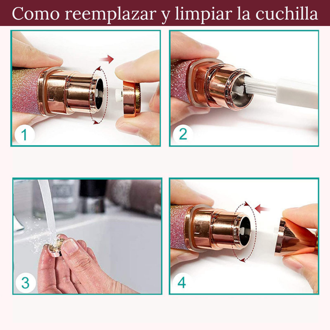 BYEVELLO™ DEPILADORA FACIAL PORTATIL